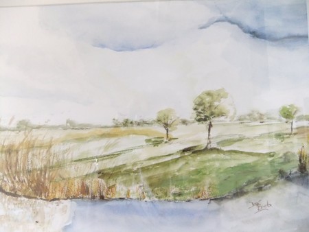 Langbroekerwetering, aquarel 2013