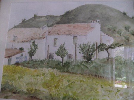 Huis Avila Cuenca,Zamoranos, Spanje. aquarel 2004,Verkocht
