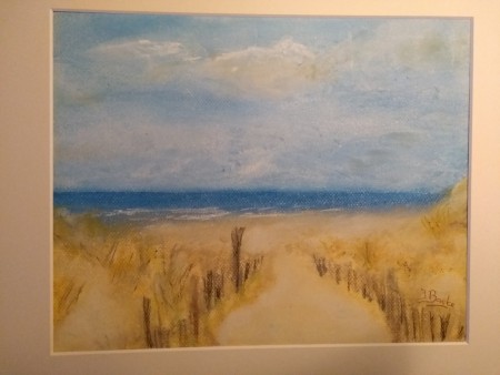 Zeegezicht, pastelkrijt 2017,Verkocht