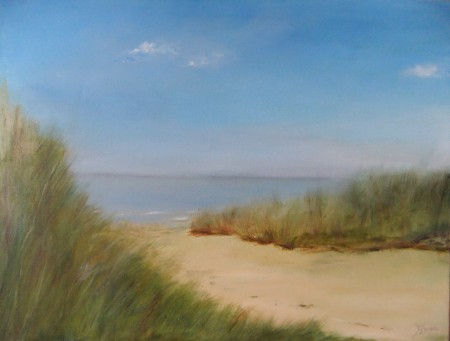 Aan het strand,olieverf 2018,Verkocht